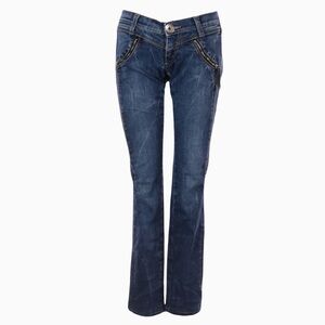 Miss Sixty Low Rise Big Button Straight Leg Jeans